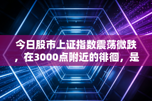 今日股市上证指数震荡微跌，在3000点附近的徘徊，是一场耐心的修行