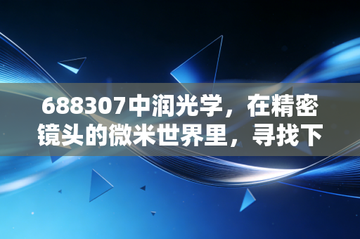 688307中润光学，在精密镜头的微米世界里，寻找下一个视界的突破口