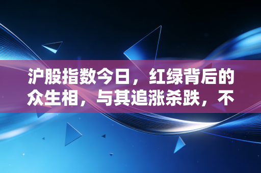 沪股指数今日，红绿背后的众生相，与其追涨杀跌，不如静待花开