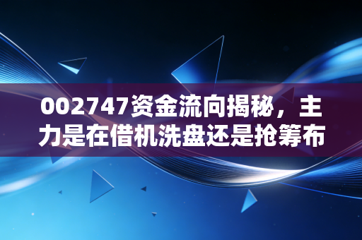002747资金流向揭秘,主力是在借机洗盘还是抢筹布局?我的独家观察