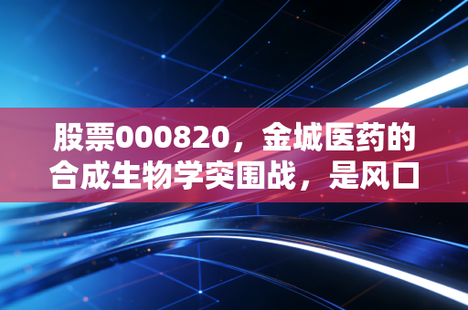 股票000820,金城医药的合成生物学突围战,是风口上的猪还是实干的匠人?