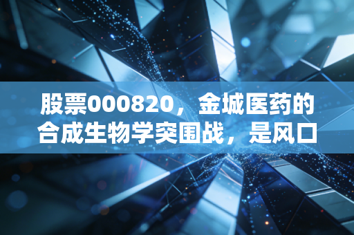 股票000820,金城医药的合成生物学突围战,是风口上的猪还是实干的匠人?
