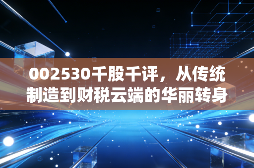 002530千股千评,从传统制造到财税云端的华丽转身,金财互联是价值洼地还是情绪炒作?
