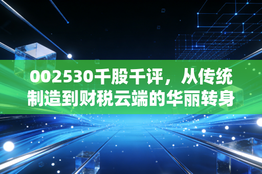 002530千股千评，从传统制造到财税云端的华丽转身，金财互联是价值洼地还是情绪炒作？