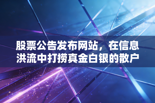 股票公告发布网站，在信息洪流中打捞真金白银的散户生存指南