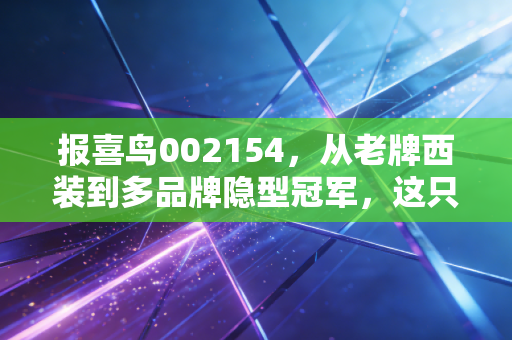 报喜鸟002154,从老牌西装到多品牌隐型冠军,这只被低估的男装股到底藏着什么秘密?