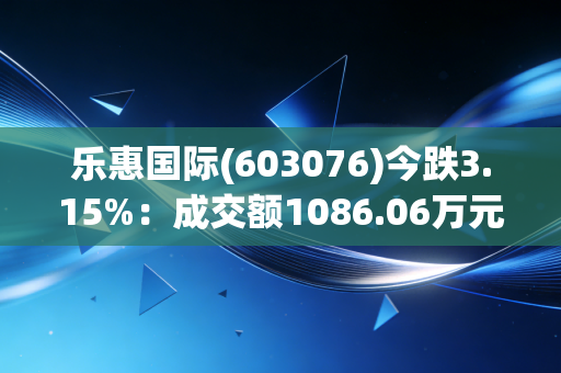 乐惠国际(603076)今跌3.15%：成交额1086.06万元