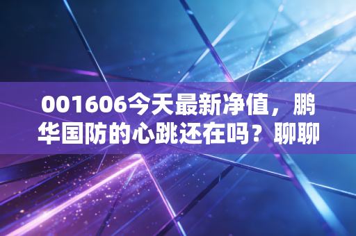 001606今天最新净值，鹏华国防的心跳还在吗？聊聊军工基金的正确打开方式