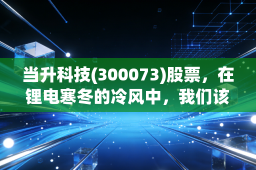当升科技(300073)股票，在锂电寒冬的冷风中，我们该如何重新审视这位优等生？