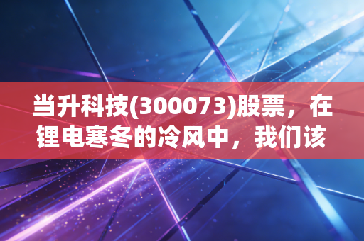 当升科技(300073)股票，在锂电寒冬的冷风中，我们该如何重新审视这位优等生？