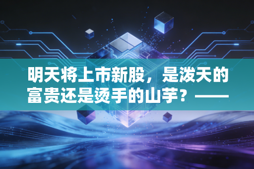 明天将上市新股，是泼天的富贵还是烫手的山芋？——深度解析当下的打新逻辑与生存法则