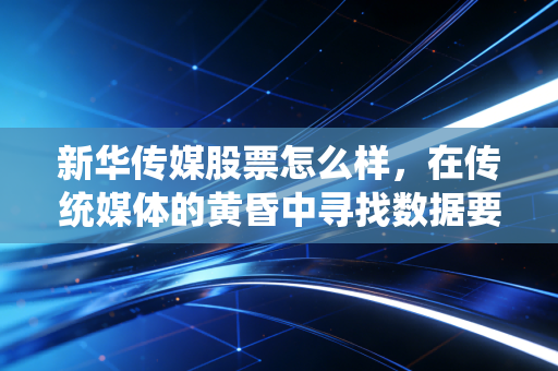 新华传媒股票怎么样，在传统媒体的黄昏中寻找数据要素的投机机会