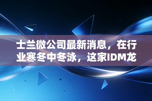 士兰微公司最新消息,在行业寒冬中冬泳,这家IDM龙头的突围与隐忧