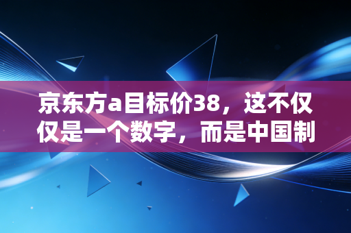 京东方a目标价38，这不仅仅是一个数字，而是中国制造从价格战走向价值战的缩影