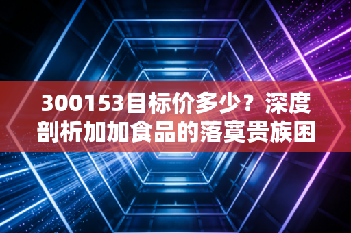 300153目标价多少？深度剖析加加食品的落寞贵族困境与价值重估