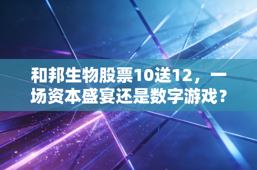 和邦生物股票10送12，一场资本盛宴还是数字游戏？深度拆解背后的投资逻辑