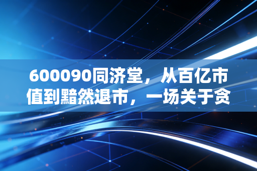 600090同济堂，从百亿市值到黯然退市，一场关于贪婪与代价的残酷教育
