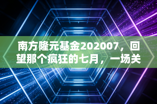 南方隆元基金202007，回望那个疯狂的七月，一场关于价值与耐心的深度复盘
