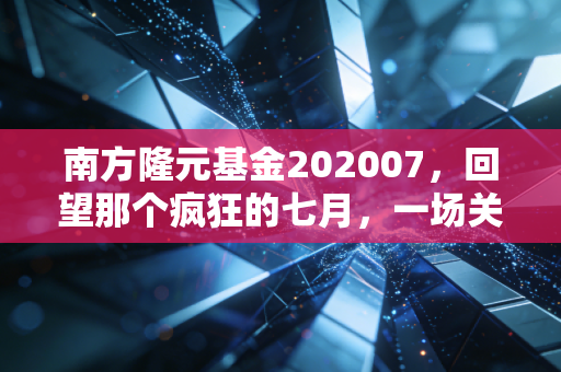 南方隆元基金202007，回望那个疯狂的七月，一场关于价值与耐心的深度复盘