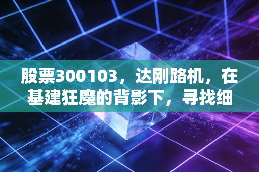 股票300103，达刚路机，在基建狂魔的背影下，寻找细分赛道的隐形冠军