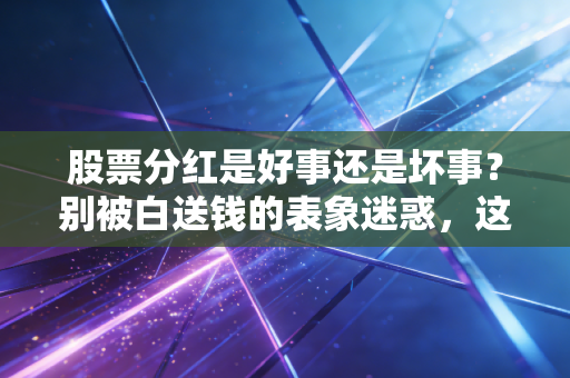 股票分红是好事还是坏事?别被白送钱的表象迷惑,这才是投资的底层逻辑