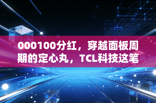 000100分红，穿越面板周期的定心丸，TCL科技这笔钱该怎么看？