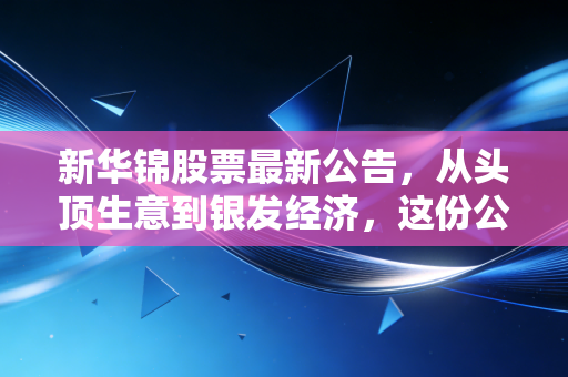 新华锦股票最新公告，从头顶生意到银发经济，这份公告里藏着什么投资玄机？