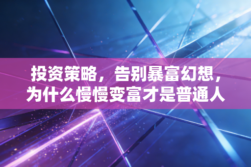 投资策略，告别暴富幻想，为什么慢慢变富才是普通人唯一的出路？