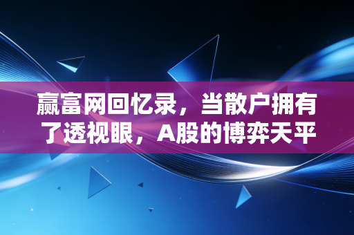 赢富网回忆录，当散户拥有了透视眼，A股的博弈天平真的倾斜了吗？