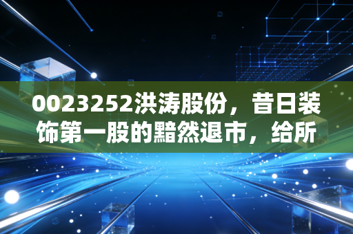 0023252洪涛股份,昔日装饰第一股的黯然退市,给所有散户上了一堂昂贵的投资课
