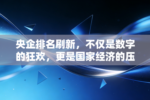 央企排名刷新,不仅是数字的狂欢,更是国家经济的压舱石与民生保障网