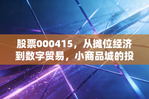 股票000415，从摊位经济到数字贸易，小商品城的投资逻辑变了
