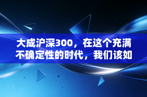 大成沪深300，在这个充满不确定性的时代，我们该如何守住财富的基本盘