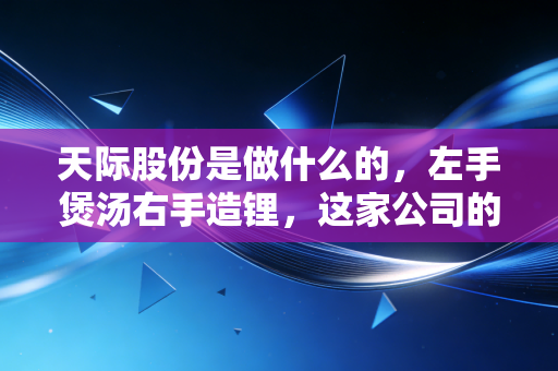 天际股份是做什么的,左手煲汤右手造锂,这家公司的双面人生有点意思