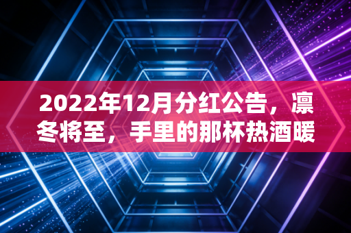 2022年12月分红公告，凛冬将至，手里的那杯热酒暖人心——兼谈茅台特别分红与我们的投资哲学
