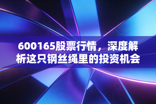 600165股票行情，深度解析这只钢丝绳里的投资机会与风险博弈