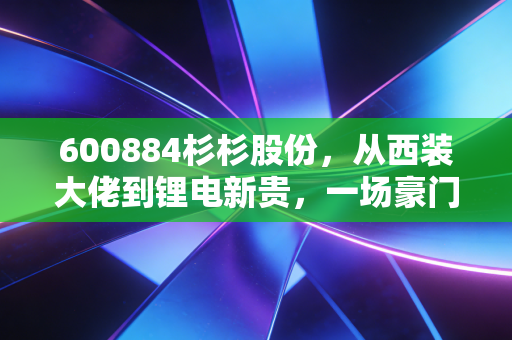 600884杉杉股份，从西装大佬到锂电新贵，一场豪门恩怨后的价值重估