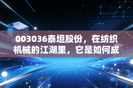 003036泰坦股份，在纺织机械的江湖里，它是如何成为隐形冠军的？