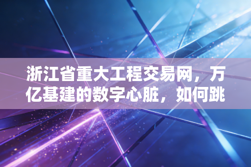 浙江省重大工程交易网,万亿基建的数字心脏,如何跳动着经济复苏的强音?