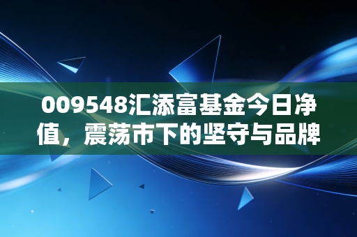 009548汇添富基金今日净值，震荡市下的坚守与品牌投资的长期逻辑