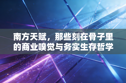 南方天赋,那些刻在骨子里的商业嗅觉与务实生存哲学