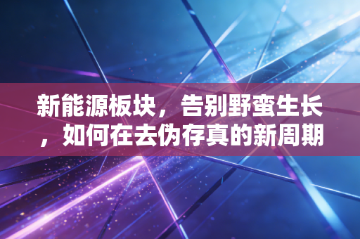 新能源板块，告别野蛮生长，如何在去伪存真的新周期里寻找下一个十倍股？