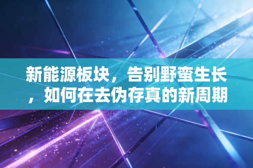 新能源板块，告别野蛮生长，如何在去伪存真的新周期里寻找下一个十倍股？