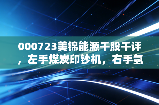 000723美锦能源千股千评，左手煤炭印钞机，右手氢能独角兽，这只票到底值不值得拿？