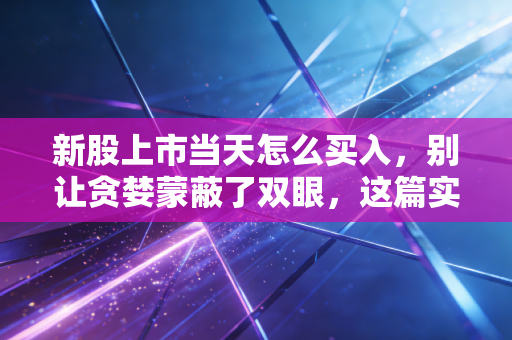 新股上市当天怎么买入，别让贪婪蒙蔽了双眼，这篇实战指南请收好