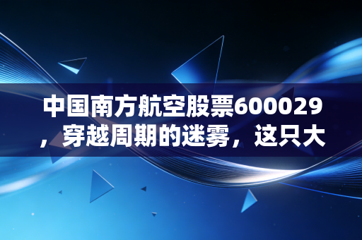 中国南方航空股票600029，穿越周期的迷雾，这只大块头还能飞多高？