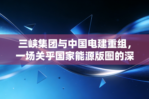 三峡集团与中国电建重组，一场关乎国家能源版图的深度联姻