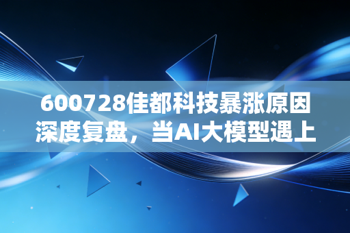 600728佳都科技暴涨原因深度复盘，当AI大模型遇上智慧城市，这波行情仅仅是情绪宣泄吗？