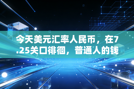 今天美元汇率人民币，在7.25关口徘徊，普通人的钱包该如何应对这场货币战争？
