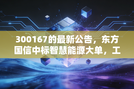 300167的最新公告，东方国信中标智慧能源大单，工业互联网的隐形冠军还要熬多久？